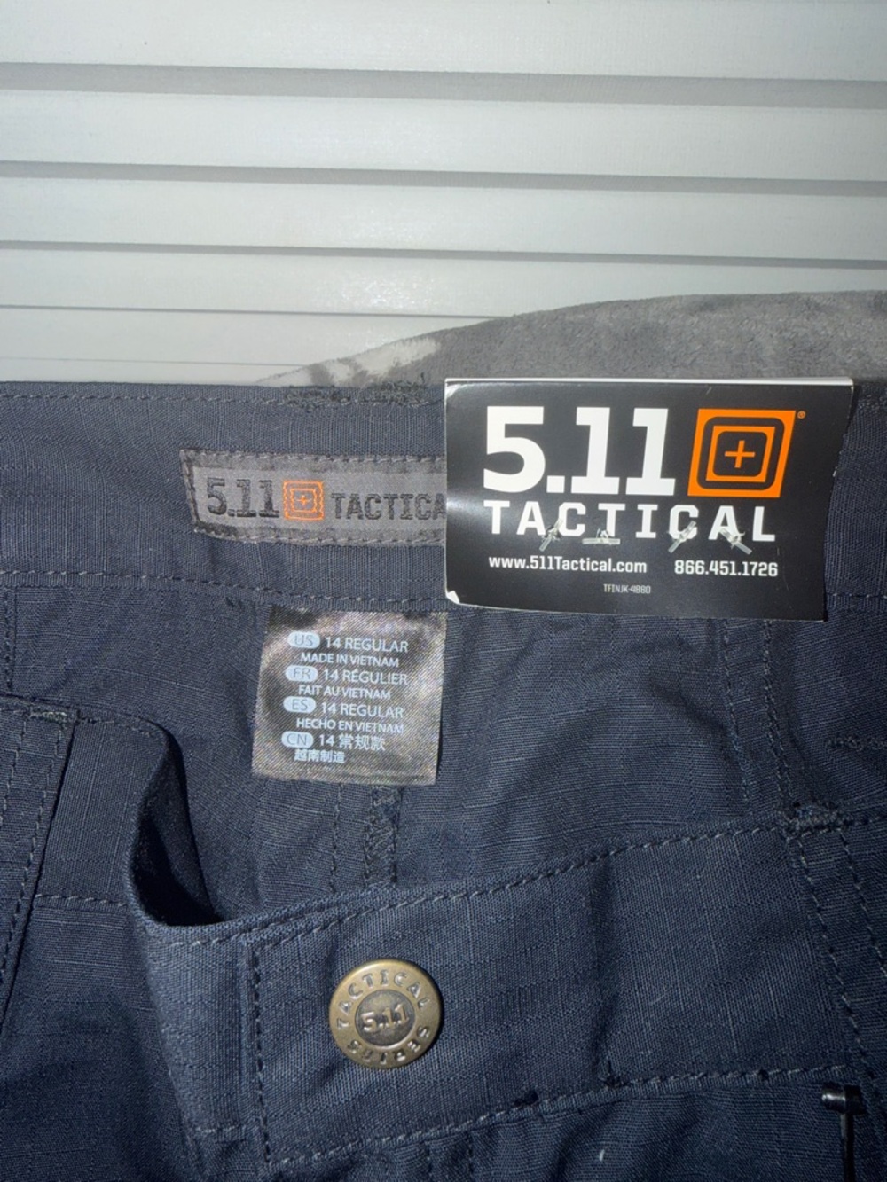 5.11 Tactical Women's Navy Cargo Pants with Utility Pockets - Picture 5 of 10